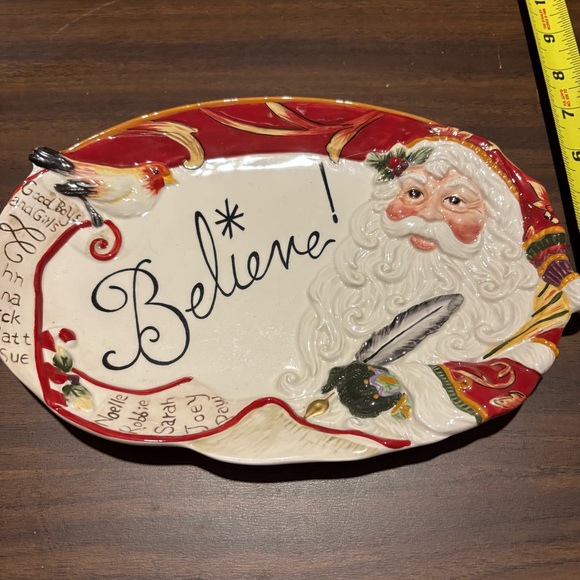 Fitz and Floyd Santa 'Believe' Plate - Red and White - Picture 6 of 6